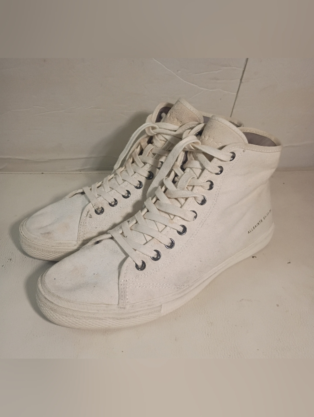 AllSaints Bryce White High-Top Sneakers M20462 Men's Size 10